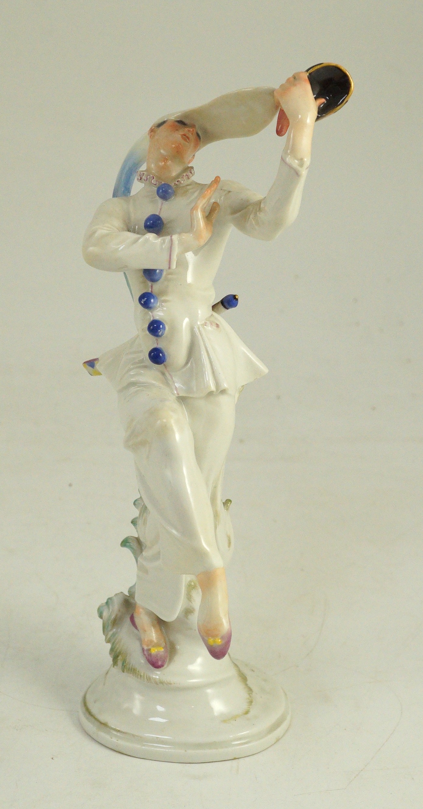 A Meissen figure of masked dancer from the ‘’Tales of Hoffmann’’, modelled by Scheurich, 25.5cm high